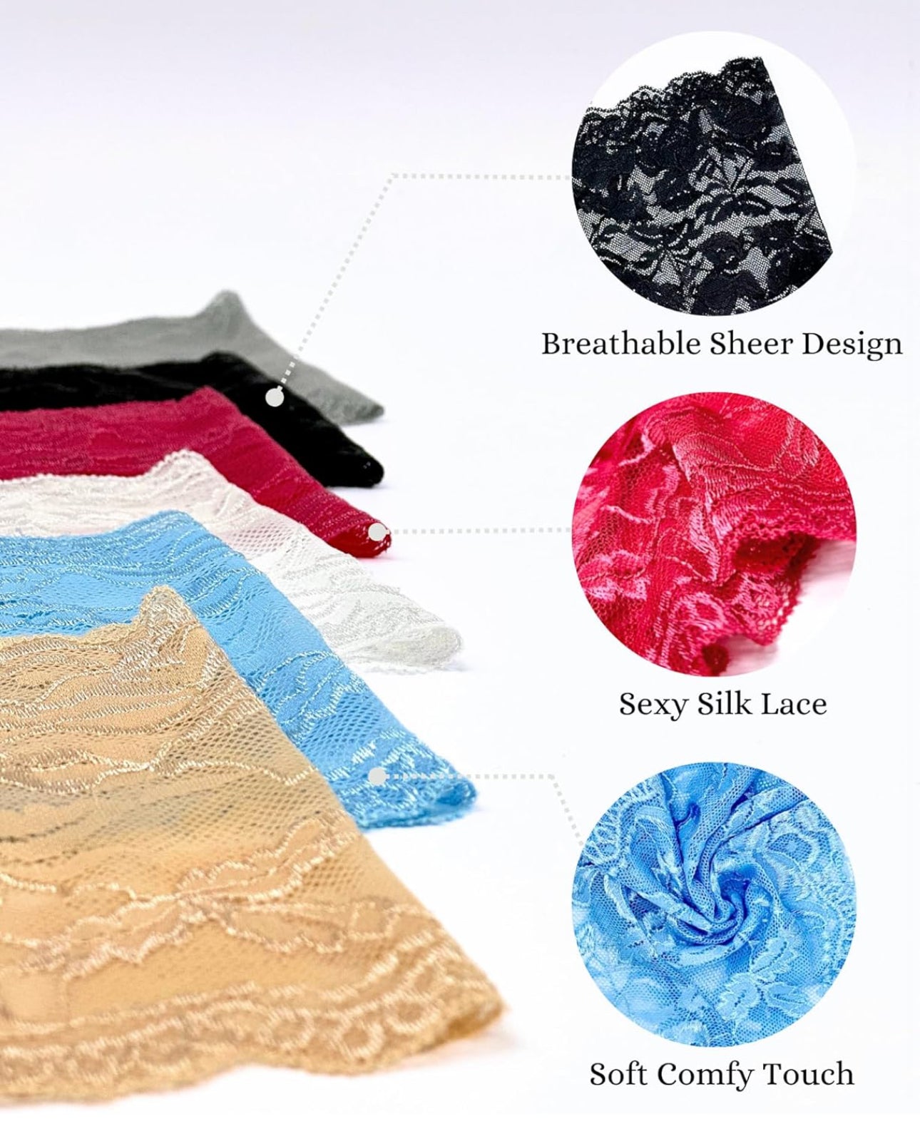 TheHourglassLab Everyday Silky Lace Bundle – 6 Pairs for $25